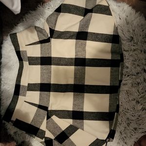 Black and white wool plaid skirt
